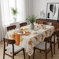 thumbnail image 6 of Fall Thanksgiving Table Cloth Waterproof Tablecloths, Orange Grey Pumpkins Rustic Botanical Tablecloth Dining Table Cover for Kitchen Party Tabletop Outdoor, Rectangle Tablecloth 60x102 Inch, 6 of 9