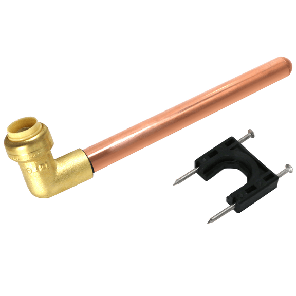 1 Pcs. XFITTING 1/2" Push Fit Stub Out Elbow 8 Inch Long, 1/2" Push to Connect Stub Out Elbow with 8 Inch