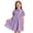 E302-Purple, variant on hengsof Girls Button Short Sleeve Turn Down Collar Dress Fashion Bow Rhinestone Princess Dress Backless Bow Summer Dress for Kids 4-16 Years