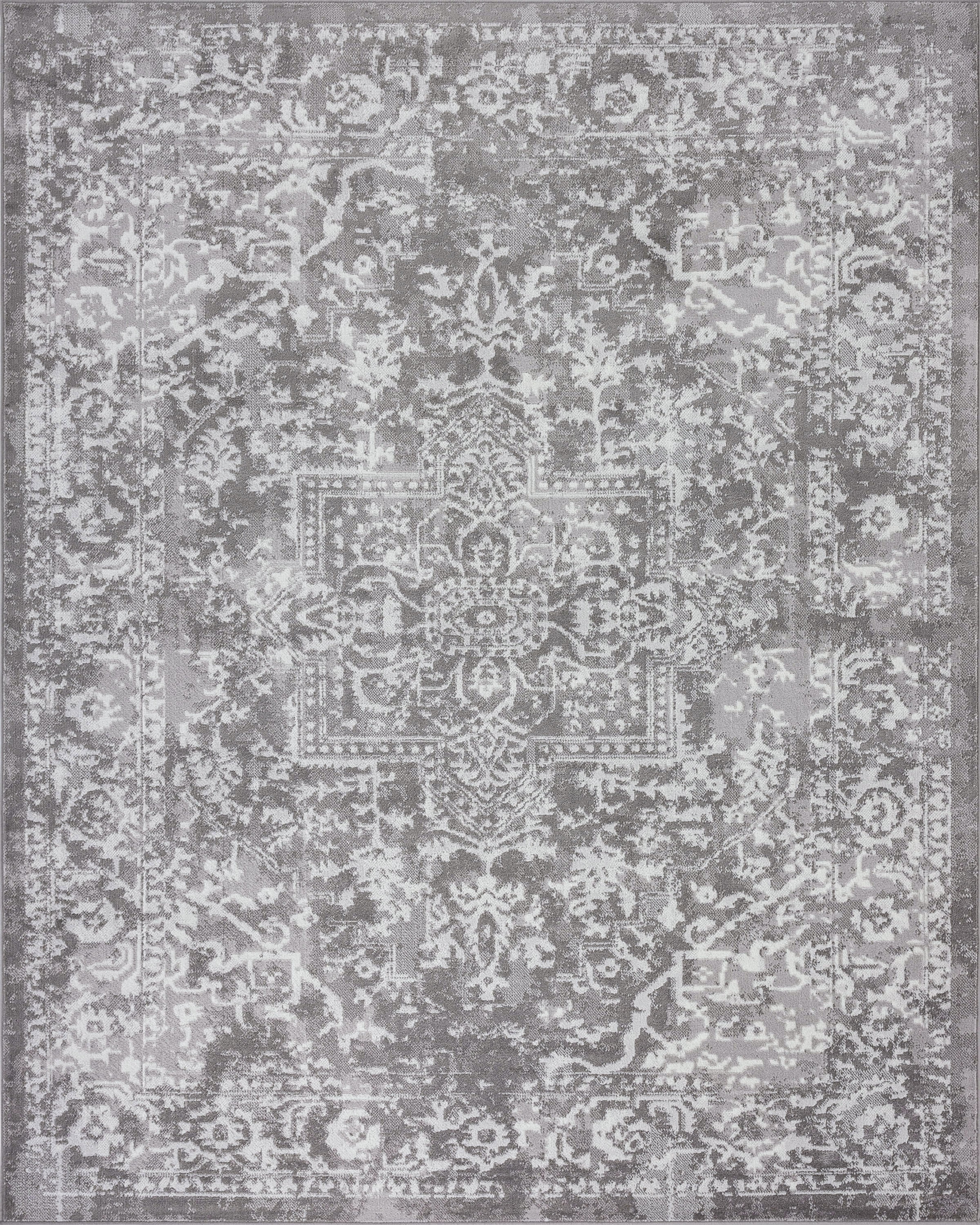 Bliss Rugs Persian Traditional Area Rug, Geometric Indoor Rugs for Living Room, Dining Room, Bedroom | Gray, 5' x 7' (5'3''x7'3'')