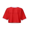 thumbnail image 5 of Soccer Cup 2026 Jersey Crop Tops American Soccer with V Neck Short Sleeves Featuring Breathable Fabric for Game Day Parties Tailgating Events Beach Outings Summer Festivals Red L, 5 of 5