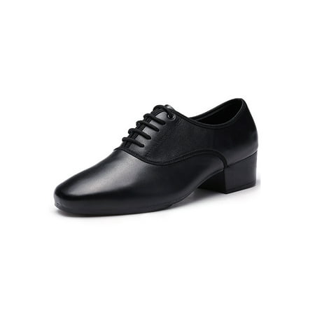 

Harsuny Men Party Comfortable Dance Shoe Solid Practice Slip Resistant Low Top Modern Shoes 4.5cm Heel Black 5.5