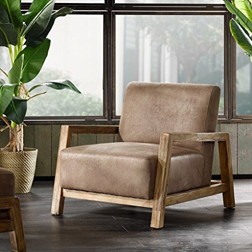 ModHaus Living Mid Century Modern Rustic Style Taupe Brown 
