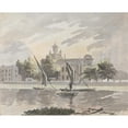 thumbnail image 3 of James Miller 18x15 Black Modern Framed Museum Art Print Titled - View of Isleworth Church, 3 of 5