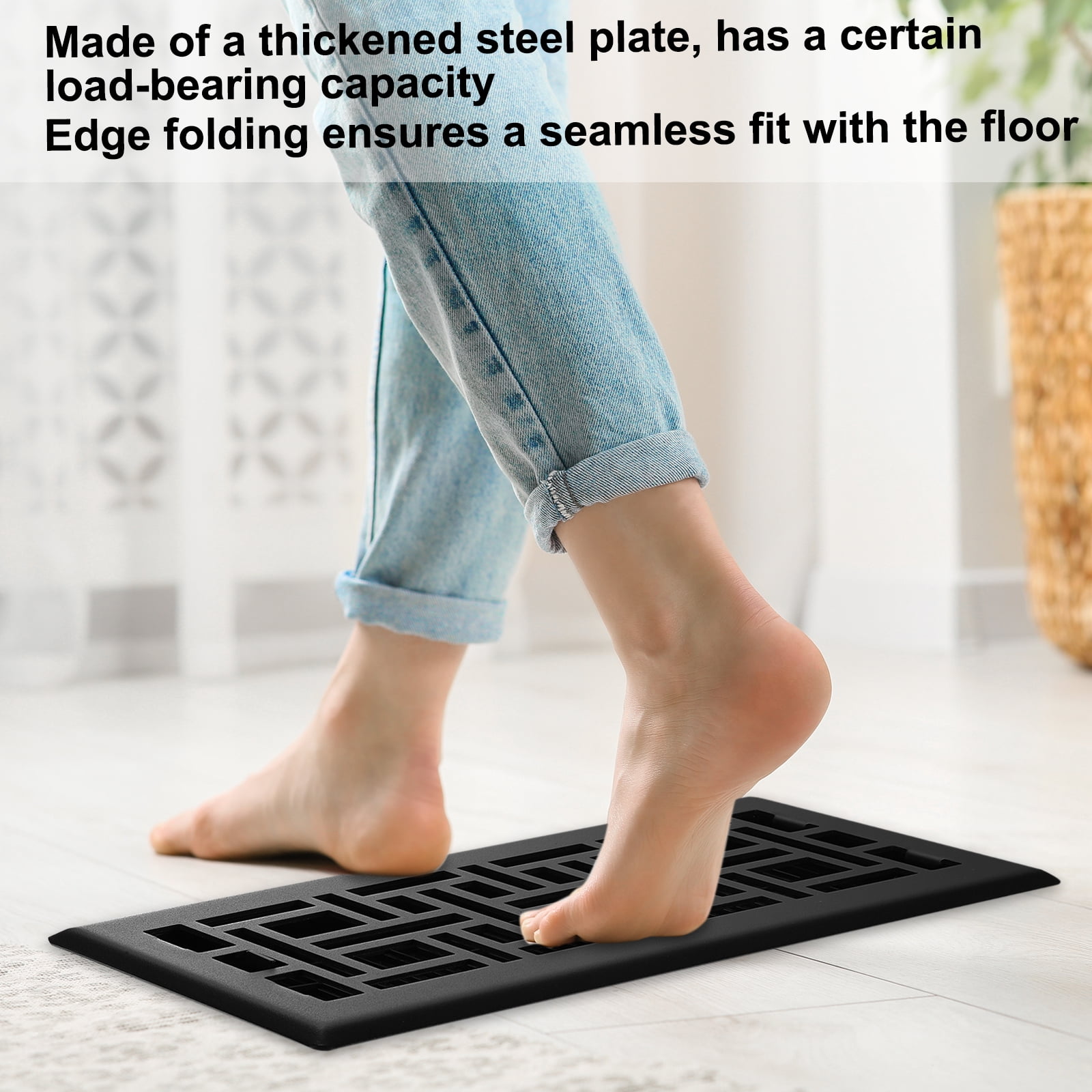 2Pack 4"x12" Floor Register, Heavy Duty Adjustable Floor Vents, Oil Rubbed Bronze