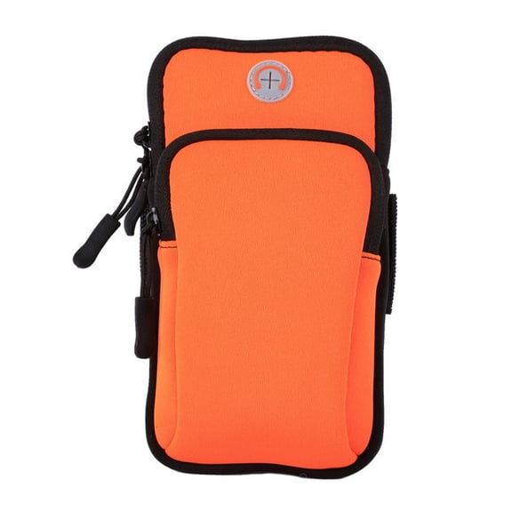 Diving cloth mobile phone arm bag sports fitness outdoor arm bag arm strap wrist bag - orange