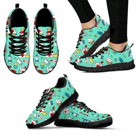 

First Aid Medical Lace Up Sneakers Nurse Shoes Comfortable Outdoor Casual Shoes White Soft Sole Sneakers Zapatos