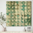 thumbnail image 2 of Designart 'Turquoise Watercolor Geometrical Pattern I' Modern & Transitional Print on Natural Pine Wood, 2 of 3