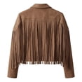 thumbnail image 3 of Girls Fringe Jackets Kids Cow Girl Western Tassels Motorcycle Cardigan Cropped Coats 5 14 Years, 3 of 8