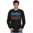 thumbnail image 5 of Vaporwave NASA Worm Logo Shuttle Long Sleeve TShirt Men Women Brisco Brands S, 5 of 6