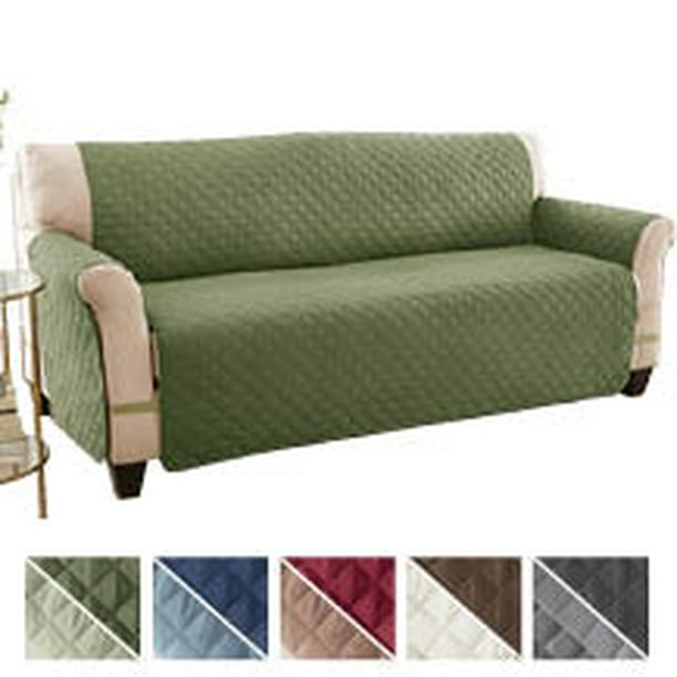 Collections Etc Reversible Quilted Sofa Cover, SpillResistant with
