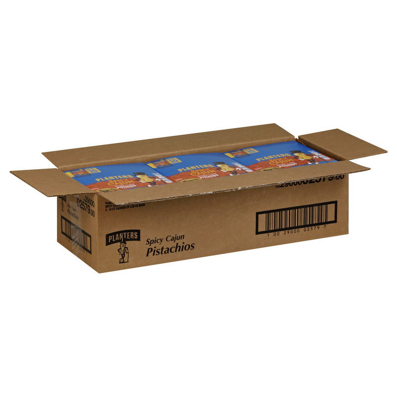 (Price/Case)Planters Spicy Cajun Pistachio, 2.25 Ounces, 10 per box, 3 per case