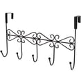 thumbnail image 1 of Over The Door Hanger Rack with 5 Hooks Office Hanging Rack 5 Decorative Metal Coat Hat Holder for Home Office - Black, 1 of 9