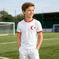 thumbnail image 2 of BOOMNY Toddler Boys Turkey Soccer T-Shirts Crew Neck Turkey Flag Graphic International Football Tshirts for Boy Soft Workout Tee Tops, 2 of 4