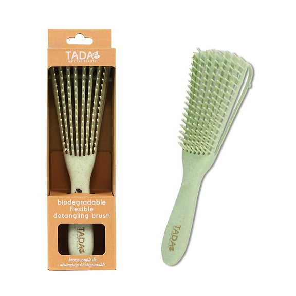 Flexible Detangling Hair Brush for Curly, Black Natural Hair, Afro Textured Size Adjustable Hairbrush (Green)