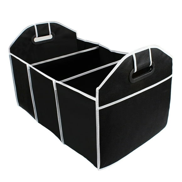 KAKOWELY Boîte de Rangement pour Voiture Sac de Rangement pour Coffre de Voiture Non Tissé Sac de Rangement Pliable Sac à Outils Boîte de Rangement pour Voiture (Noir, Style Aléatoire Poignée), 19.69"X12.8"X12.8 Pouces