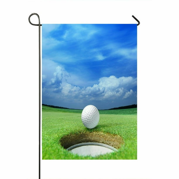 Abphqto Golf Ball On Dark Home Outdoor Garden Flag House Banner Size 28x40 Inch Com Outdoor Garden Flag House Banner, Golf Outdoor Decor