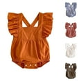 thumbnail image 1 of Zwiiyzr Newborn Baby Clothes Girl Bubble Romper Spring Onesie Flutter Sleeve Backless Jumpsuit Cute Summer Clothes Green, 1 of 8