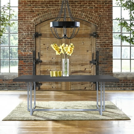 Armen Living Opal Contemporary Dining Table Gray