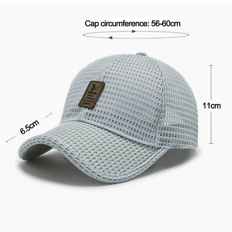 Sohindel unisex Breathable Full Mesh Baseball Cap Quick Dry Running Hat Lightweight Cooling Water Sports Hat - Light Gray, adult Unisex, Size: One