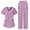 Purple-women pants, variant on RongHuan Womens Scrubs Set 2 Piece Short Sleeve V Neck Tops Elastic Waist Pants Sets Nurse Uniform Workwear