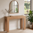thumbnail image 5 of Walnut Console Table, 47.2” Wide Narrow Entryway Table, Modern Walnut Grain Design, 44LBS Load Capacity, Anti-Tip & Floor-Protected for Hallway/Living Room, 5 of 6