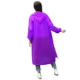 thumbnail image 3 of EVA Rain Cape Rain Ponchos Reusable EVA Clear Raincoat with Hood for Adults, Men Women Purple，1 Pcs, 3 of 3