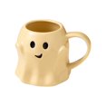 thumbnail image 1 of Taza de café XIAOLE de 14 oz con diseño de fantasma de Halloween, de cerámica amarilla con bonito diseño de fantasma, ideal como regalo de cumpleaños para niños y adultos., 1 of 8
