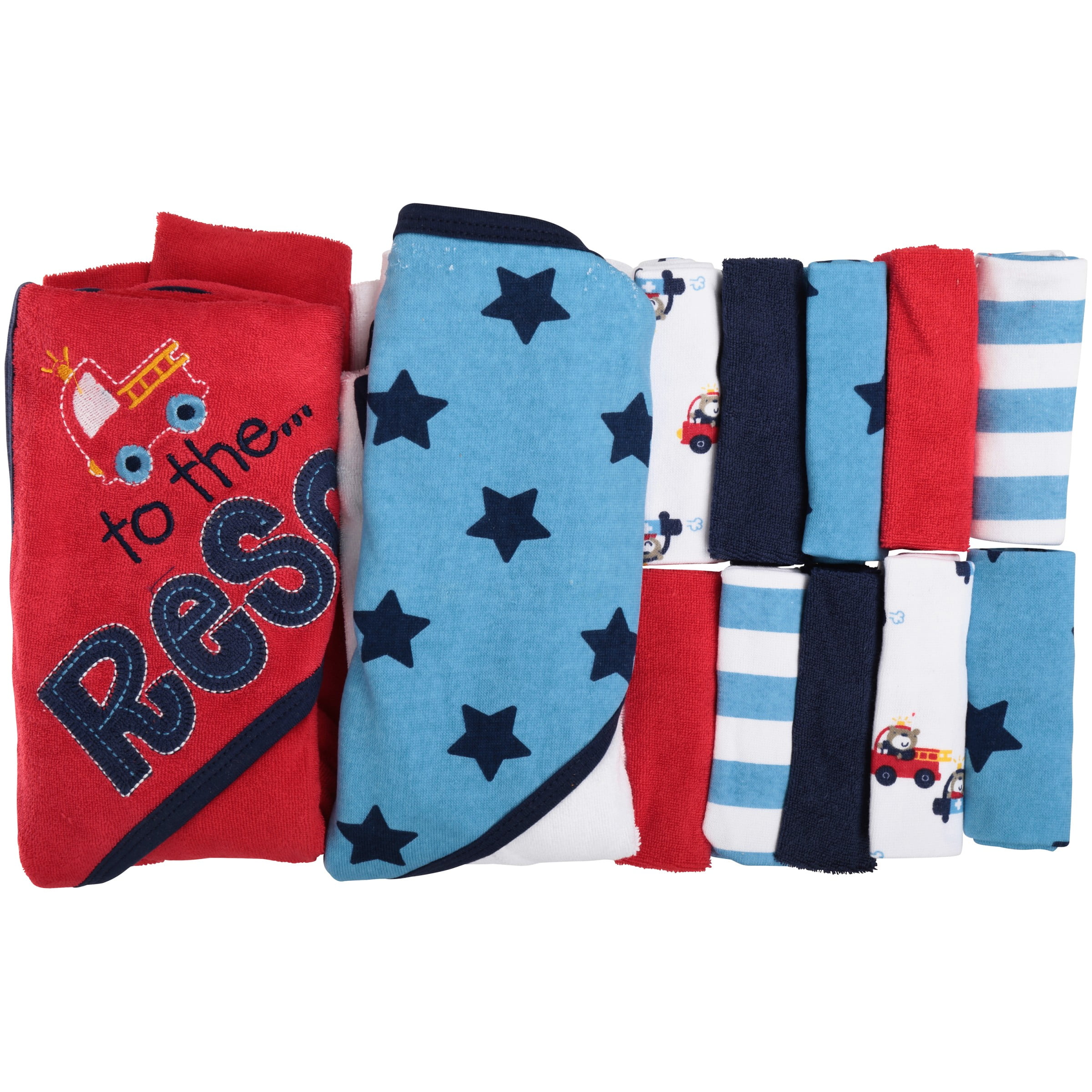 Newborn Baby Boy Towel and Washcloths Bath Gift Set, 12Piece