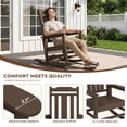 thumbnail image 4 of SERWALL Oversized Outdoor Rocking Chair for Adults, HDPE All Weather Patio Rockers for Porch Garden Lawn, Coffee, 4 of 10