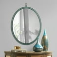 thumbnail image 1 of Mordern Oval Green Decorative Wall Hanging Mirror,PU Covered MDF Framed Mirror for Bedroom Living Room Vanity Entryway Wall Decor,23.62x29.92inch, 1 of 8