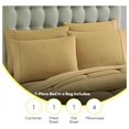 thumbnail image 6 of KriKac 7 Piece Comforter Set Bag Solid Color All Season Soft Down Alternative Blanket & Luxurious Microfiber Bed Sheets, Camel, Full, 6 of 6