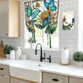 thumbnail image 5 of Butterflies Flowers Balloon Curtains for Living Room/French Door, Vintage Watercolor Animal Floral Plant Tie Up Curtains 63 Inch Length Energy Saving Kitchen Curtains Shades for Windows 42"x63", 5 of 8