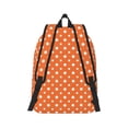 thumbnail image 3 of Daiia Orange And White Polka Dot Vintage Canvas Backpack for Men and Women ,Hiking Backpack,Travel Laptop Bag for School,Large Capacity Backpack-Small, 3 of 8