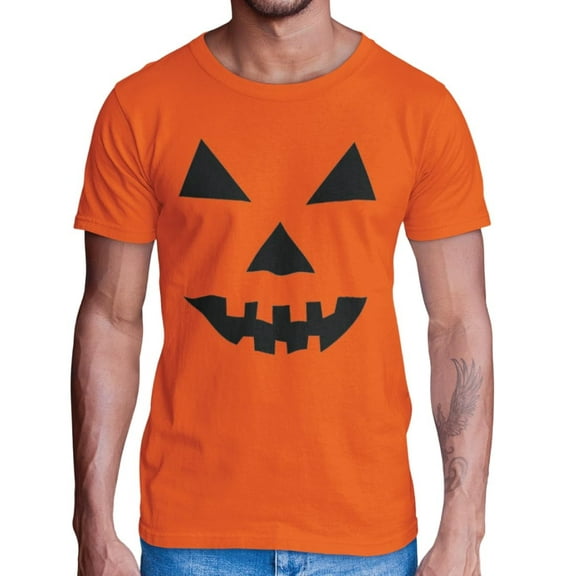 BROOKLYN VERTICAL Adult Halloween Printed T-Shirts Jack O' Lantern Pumpkin Skeleton Fun Costume Designs