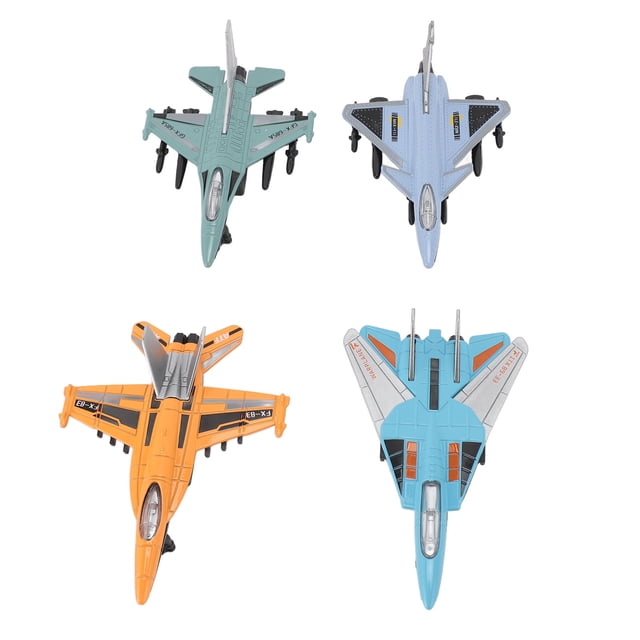 Modèle de Chasseur, Modèle d'Avion de Chasse Amusant Exquis 4 Pcs Alliage à Friction pour Jardin d'Enfants pour Maison