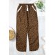 thumbnail image 1 of ABPHQTO Pantalones casuales con cordón en la cintura con abertura lateral de leopardo para mujer, 1 of 5