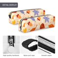 thumbnail image 6 of XMXT Leather Pencil Case, Autumn Nut Leaves Large Capacity Pencil Pouch for Student Teens Women, 6 of 9