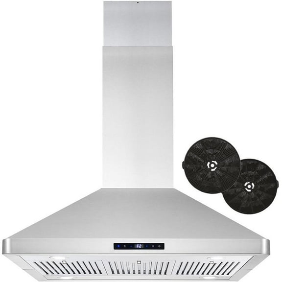 36 in. Lumin Collection Ductless Island Range Hood in Stainless Steel
