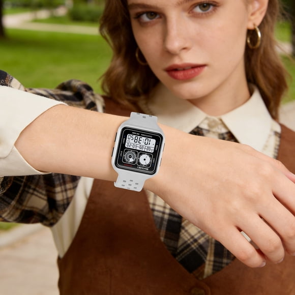 Kadlawus Montre Numérique Étanche pour Usage Quotidien, Montre-Bracelet Électronique en Plastique, Montre à Affichage Numérique Clair avec Alarme pour Hommes, Femmes, Ados