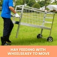 thumbnail image 4 of Hay Feeder, 2 in 1 45-Inch Galvanized Steel Hay Feeder with Wheels, Heavy-Duty for Goats, Horses & Small Livestock, Ideal for Farm Pastures, Barn Yards & Pasture Paddocks, Rust-Resistant Build, 4 of 8