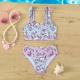 thumbnail image 6 of GYRATEDREAM Toddler Girl's 2 Piece Swimsuit Kids Two Piece Unicorn Print High Waist Bathing Suits Tankini Bikini Set Swimwear for 11-12Y, 6 of 9