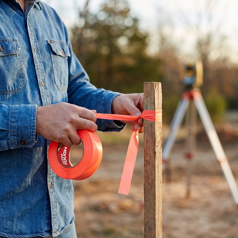 Hyper Tough Flagging Safety and Caution Tape, Orange, 1