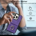 thumbnail image 7 of Allytech 2 in 1 Wallet Case for Apple iPhone 12 Pro/ 12, Detachable Cards Holder with Ring Holder Stand Shokproof Compatible with Magsafe Wireless Charging Support Protective Case for Women Men-Purple, 7 of 7