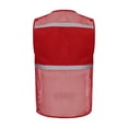 thumbnail image 2 of RUNQHUI Men Women Zipper High Visibility Reflective Safety Vest Construction Work Mesh Fabric Work Clothes Red 190, 2 of 7