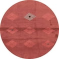 thumbnail image 1 of Ahgly Company Tapis Rond Abstrait Rouge pour Intérieur, 6 Pieds Rond, 1 of 6