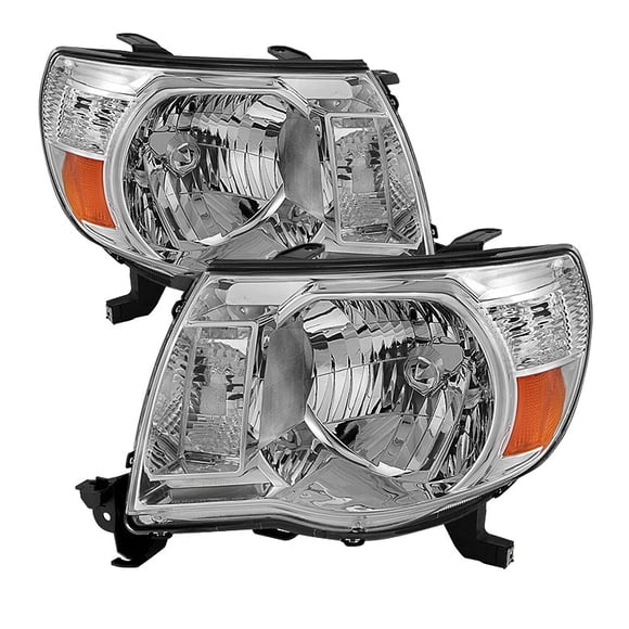 Xtune Headlight Assembly 5073891 Bulb Not Included; Standard Beam; Crystal Clear Lens; Chrome Plated Housing; Uses Stock Bulb; Set Of 2