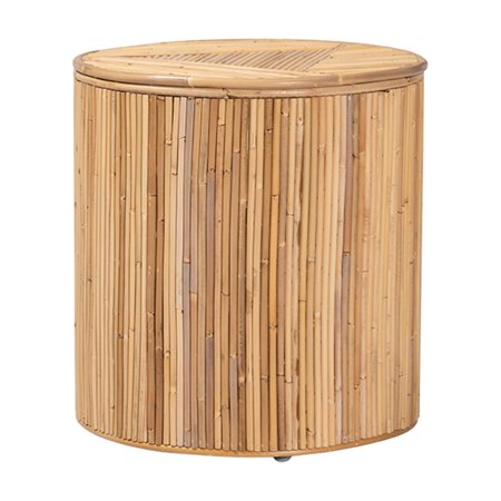 bali & pari Milagra Modern Bohemian Natural Rattan Coffee Table