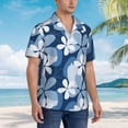 thumbnail image 3 of Pofeuu Flower Print Hawaiian Shirt for Men Sleeves Casual Button Down Summer Beach Dress Shirts T-Shirts,3X-Large, 3 of 7