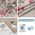 thumbnail image 4 of Vintage Red Floral Blackout Curtains for Bedroom/Living Room, Thermal Insulated Kitchen Curtains, Farmhouse Birds Botanical Grommet Darkening Window Treatment Drapes 42"x63"x2, 4 of 8